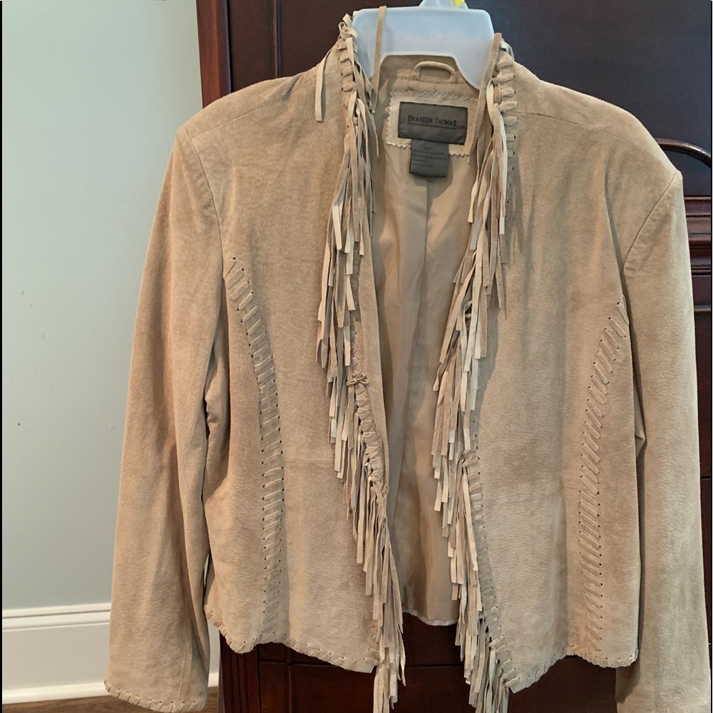 Suede fringed jacket large